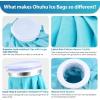 Ice Bags for Injuries Reusable: Ohuhu 3 Packs Ice Cold Packs with 2 Wrap Ice Bag Hot Water Hot & Cold Therapy Pain Relief for Knee Leg Injury No-Leak Waterproof Ice Bags 3 Sizes 6″/9″/11″, Light Blue(Light Blue)