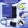 Ice Packs for Injuries 14″ X 11″: Ohuhu 2 Pack Hot Cold Gel Ice Pack X-Large Reusable Ice Packs with Wrap Flexible Pain Relief for Shoulder Legs Knee Back Hip Aches Injury Muscle Pain-Light Blue(Blue)