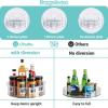 Lazy Susan Turntable, Ohuhu 2 Pack Lazy Susan Organizer 12″ & 10.4” Round Plastic Clear Lazy Susans Spice Rack Non-Skid Turntable Organizer with 2 Division Plate for Cabinet Pantry Fridge Countertop