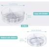 Lazy Susan Turntable, Ohuhu 2 Pack Lazy Susan Organizer 12″ & 10.4” Round Plastic Clear Lazy Susans Spice Rack Non-Skid Turntable Organizer with 2 Division Plate for Cabinet Pantry Fridge Countertop