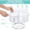 Lazy Susan Turntable, Ohuhu 2 Pack Lazy Susan Organizer 12″ & 10.4” Round Plastic Clear Lazy Susans Spice Rack Non-Skid Turntable Organizer with 2 Division Plate for Cabinet Pantry Fridge Countertop