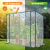 Lean-to Greenhouse with 3-Tier Shelves: Ohuhu Portable Walk-in Wall Mounted Green House with Mesh Windows, 79″x39″x83″ Large Greenhouses with 2 Roll-Up Zipper Doors Reinforced Structure for Outdoors(Clear PVC)