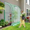 Lean-to Greenhouse with 3-Tier Shelves: Ohuhu Portable Walk-in Wall Mounted Green House with Mesh Windows, 79″x39″x83″ Large Greenhouses with 2 Roll-Up Zipper Doors Reinforced Structure for Outdoors(Polyethylene)