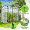 Lean-to Greenhouse with 3-Tier Shelves: Ohuhu Portable Walk-in Wall Mounted Green House with Mesh Windows, 79″x39″x83″ Large Greenhouses with 2 Roll-Up Zipper Doors Reinforced Structure for Outdoors(Clear PVC)