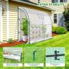 Lean-to Greenhouse with 3-Tier Shelves: Ohuhu Portable Walk-in Wall Mounted Green House with Mesh Windows, 79″x39″x83″ Large Greenhouses with 2 Roll-Up Zipper Doors Reinforced Structure for Outdoors(White PE)