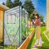 Lean-to Greenhouse with 3-Tier Shelves: Ohuhu Portable Walk-in Wall Mounted Green House with Mesh Windows, 79″x39″x83″ Large Greenhouses with 2 Roll-Up Zipper Doors Reinforced Structure for Outdoors(Clear PVC)