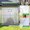 Lean-to Greenhouse with 3-Tier Shelves: Ohuhu Portable Walk-in Wall Mounted Green House with Mesh Windows, 79″x39″x83″ Large Greenhouses with 2 Roll-Up Zipper Doors Reinforced Structure for Outdoors(White PE)