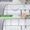 Lean-to Greenhouse with 3-Tier Shelves: Ohuhu Portable Walk-in Wall Mounted Green House with Mesh Windows, 79″x39″x83″ Large Greenhouses with 2 Roll-Up Zipper Doors Reinforced Structure for Outdoors(White PE)