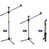 Microphone Stand 2 pack, Ohuhu Tripod Boom Mic Stands, Dual Mic Clip, Collapsible, Black