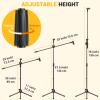 Microphone Stand, Ohuhu Tripod Mic Stand Boom with Mic Clips, Height Adjustable, Light Weight, Black