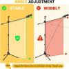 Microphone Stand, Ohuhu Tripod Mic Stand Boom with Mic Clips, Height Adjustable, Light Weight, Black