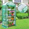 Mini Greenhouse for Outdoors Indoor: Ohuhu Small Plants Green House with 5 Tier Shelves, Portable Plastic Greenhouses with Heavy Duty Transparent PVC Cover for Garden Patio Backyard Porch Balcony(PE)