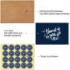 Ohuhu 100 Thank You Cards Bulk: Navy Blue Blank Thank You Notes Box Set with Self-Seal Envelopes and Stickers
