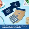 Ohuhu 100 Thank You Cards Bulk: Navy Blue Blank Thank You Notes Box Set with Self-Seal Envelopes and Stickers