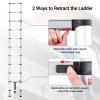 Ohuhu 10.5 FT Aluminum Telescoping Ladder, ANSI Certified One-Button Retraction Heavy Duty Extension Ladders, Collapsible Ladder with Safe Slow Restoring for Roof RV Loft House