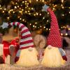 Ohuhu 2 Pack 18.5” Light Up Christmas Gnomes, White, Plush, Handmade Swedish Santa Tomte, Xmas Home Table Christmas Tree Indoor Decor