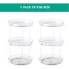 Ohuhu 2 Pack 3 Tier Lazy Susan Turntable, 9.13” Round Plastic Clear Lazy Susans Cabinet Organizer, Non-Skid Ultra Storage Turntable Organizer for Kitchen Fridge Countertop