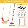 Ohuhu 2 Pack Swing Set for Tree, Heavy Duty Swing Seat & Climbing Rope Disc Swing, Outdoor Playground Backyard Flying Swing Toys for Kids Adults Swingset Accessories Included Snap Hook & Strap