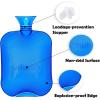 Ohuhu 2L Hot Water Bottle for Pain Relief Hot Therapy Classic Transparent Blue Hot Water Bottles