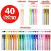 Ohuhu 40 Colors Acrylic Paint Pens: Acrylic Paint Markers for Easter Eggs Rock Painting DIY Water-Based Paint Markers for Stone Wood Glass Ceramic Fabric Canvas Plastic Metal