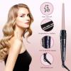 Ohuhu 5 in 1 LCD Curling Iron Wand Set with 5 Interchangeable 0.35 Inch to 1.25 Inch Ceramic Barrels and Double Side Heat-Resistant Glove (Rose Gold)