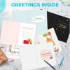 Ohuhu 64 Unique Birthday Cards with Colorful Envelopes and Gold Stickers Set – Large A7 5×7 Birthday Cards with Greetings Inside for Businesses Personal Adults Kids – Included Sturdy Storage Box