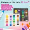Ohuhu Acrylic Paint Markers Cotton-core: 36 Colors Dual Tips (Brush & Fine) Paint Pens High Opacity Acrylic Markers Waterproof Lightfast for Rock Painting Easter Eggs Wood Glass Ceramic Canvas(Fine & Dot)