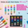 Ohuhu Acrylic Paint Markers Cotton-core: 36 Colors Dual Tips (Brush & Fine) Paint Pens High Opacity Acrylic Markers Waterproof Lightfast for Rock Painting Easter Eggs Wood Glass Ceramic Canvas(Brush & Fine)