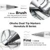 Ohuhu Alcohol Markers Brush Tip Grey-tone – Double Tipped Alcohol Based Art Marker Set for Artist Adults’ Coloring Illustration Shading – 36 Grayscale Colors w/ 1 Blender – Fine & Brush – Honolulu B