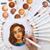 Ohuhu Alcohol Markers Skin Tone Brush Tip -Skin Color Art Marker Set for Artist Adults Coloring Illustration -36 Portrait Colors – Refillable Ink – Brush & Chisel Dual Tips- Honolulu of Ohuhu Markers