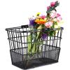 Ohuhu Bike Basket Rust-Proof Quick Release Front Handlebar Bicycle Lift Off Baskets with Holder, Mesh Bottom (Black, 2 Pack)