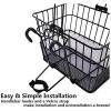 Ohuhu Bike Basket Rust-Proof Quick Release Front Handlebar Bicycle Lift Off Baskets with Holder, Mesh Bottom (Black, 2 Pack)