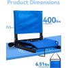 Ohuhu Bleacher Seat with Backrest, Stadium Seats for Bleacher Chairs with Back Support Portable Bleachers Seat with Shoulder Straps and Hook for Sports Events Baseball Soccer Kayak Boat