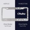 Ohuhu Bling License Plate Frames 2 Pack with Mounting Accessories and Gift Box, Luxury Handcrafted Premium Rhinestone Glitter Sparkly License Plate Frame