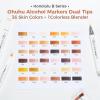 Ohuhu Brush Markers Skin Tone – 36 Portrait Skin Colors Double Tipped Art Marker Set for Artist Adults Coloring Illustration- Refillable- Brush & Fine Dual Tips- Honolulu B of Ohuhu Markers