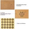 Ohuhu Bulk 104 Thank You Cards Brown Kraft 4×6 Thank You Notes with Self-Seal Envelopes and Stickers – Elegant 8 Design Greeting Card for Wedding Shower Business Graduation Birthday