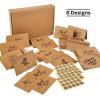 Ohuhu Bulk 104 Thank You Cards Brown Kraft 4×6 Thank You Notes with Self-Seal Envelopes and Stickers – Elegant 8 Design Greeting Card for Wedding Shower Business Graduation Birthday