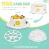 Ohuhu Cake Holder, BPA-Free Cake Carrier with Lid and Handle Cake Transport Container Portable Cake Keeper Two Sided Base for Pies Cookies Nuts Fruit etc – Suitable for 10 inch Cake Perfect Gifts(White)
