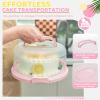 Ohuhu Cake Holder, BPA-Free Cake Carrier with Lid and Handle Cake Transport Container Portable Cake Keeper Two Sided Base for Pies Cookies Nuts Fruit etc – Suitable for 10 inch Cake Perfect Gifts(Pink)