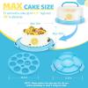 Ohuhu Cake Holder, BPA-Free Cake Carrier with Lid and Handle Cake Transport Container Portable Cake Keeper Two Sided Base for Pies Cookies Nuts Fruit etc – Suitable for 10 inch Cake Perfect Gifts(Blue)