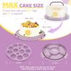 Ohuhu Cake Holder, BPA-Free Cake Carrier with Lid and Handle Cake Transport Container Portable Cake Keeper Two Sided Base for Pies Cookies Nuts Fruit etc – Suitable for 10 inch Cake Perfect Gifts(Purple)