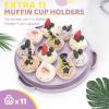 Ohuhu Cake Holder, BPA-Free Cake Carrier with Lid and Handle Cake Transport Container Portable Cake Keeper Two Sided Base for Pies Cookies Nuts Fruit etc – Suitable for 10 inch Cake Perfect Gifts(Purple)