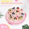 Ohuhu Cake Holder, BPA-Free Cake Carrier with Lid and Handle Cake Transport Container Portable Cake Keeper Two Sided Base for Pies Cookies Nuts Fruit etc – Suitable for 10 inch Cake Perfect Gifts(Pink)