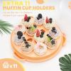 Ohuhu Cake Holder, BPA-Free Cake Carrier with Lid and Handle Cake Transport Container Portable Cake Keeper Two Sided Base for Pies Cookies Nuts Fruit etc – Suitable for 10 inch Cake Perfect Gifts(Peach)