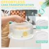 Ohuhu Cake Holder, BPA-Free Cake Carrier with Lid and Handle Cake Transport Container Portable Cake Keeper Two Sided Base for Pies Cookies Nuts Fruit etc – Suitable for 10 inch Cake Perfect Gifts(White)