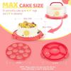 Ohuhu Cake Holder, BPA-Free Cake Carrier with Lid and Handle Cake Transport Container Portable Cake Keeper Two Sided Base for Pies Cookies Nuts Fruit etc – Suitable for 10 inch Cake Perfect Gifts(Red)