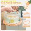 Ohuhu Cake Holder, BPA-Free Cake Carrier with Lid and Handle Cake Transport Container Portable Cake Keeper Two Sided Base for Pies Cookies Nuts Fruit etc – Suitable for 10 inch Cake Perfect Gifts(Peach)