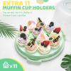 Ohuhu Cake Holder, BPA-Free Cake Carrier with Lid and Handle Cake Transport Container Portable Cake Keeper Two Sided Base for Pies Cookies Nuts Fruit etc – Suitable for 10 inch Cake Perfect Gifts(Green)
