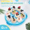 Ohuhu Cake Holder, BPA-Free Cake Carrier with Lid and Handle Cake Transport Container Portable Cake Keeper Two Sided Base for Pies Cookies Nuts Fruit etc – Suitable for 10 inch Cake Perfect Gifts(Blue)
