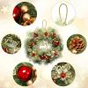 Ohuhu Christmas Wreath, Artificial Christmas Wreaths, Xmas Pine Wreath Garland, Wall Hanging with Gold Leaves, Red Balls, Pine Cones for Front Door Christmas Decorations